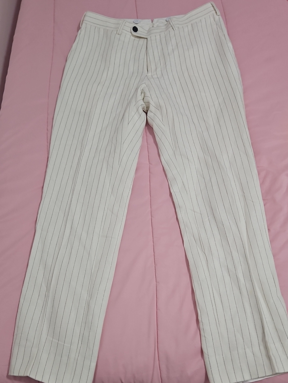 Suitsupply Brescia Slim Fit Pinstripe Linen Cotton Dress Pants Size48 EU 38 U